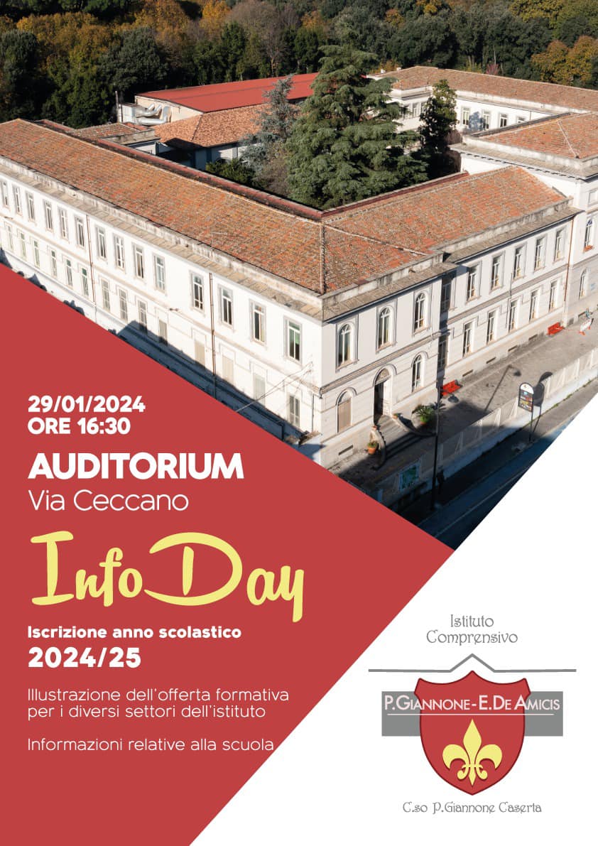 Sportello Iscrizioni 2024 25 ICS Giannone De Amicis   INFO DAY 